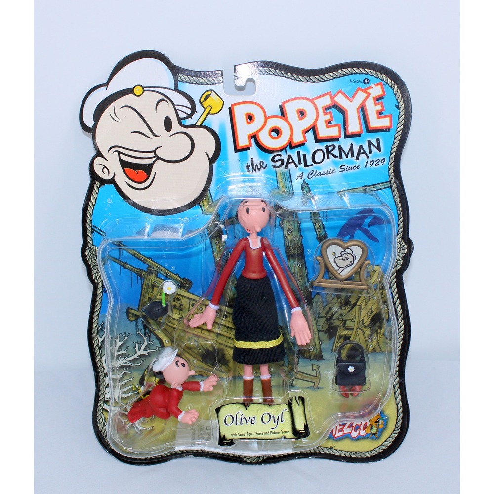 Popeye the Sailor man Olive Oyl and Swee Pea Figure Set Mezco Toys Classic